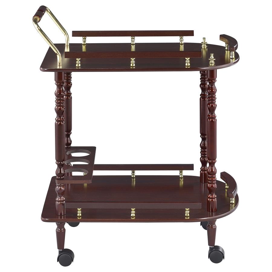 Palmer 2-tier Rectangular Wood Bar Cart Merlot-7