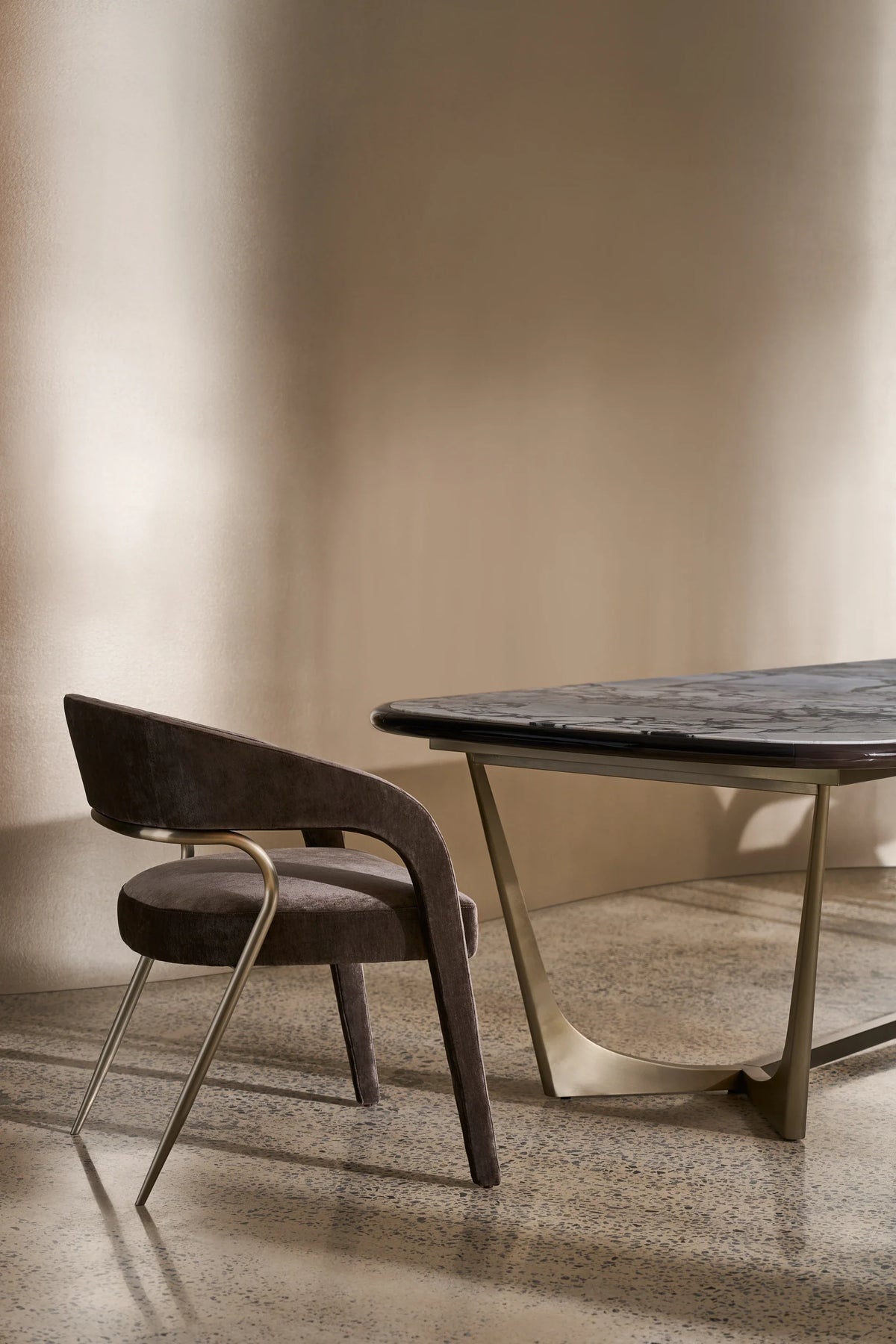 Caracole Vena Dining Table – side view – Lusso Furniture Miami