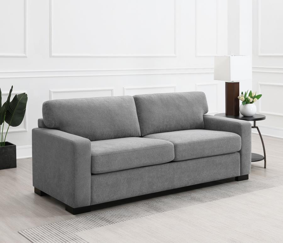 Simpson Upholstered Sofa Sleeper with Queen Mattress Grey-2
