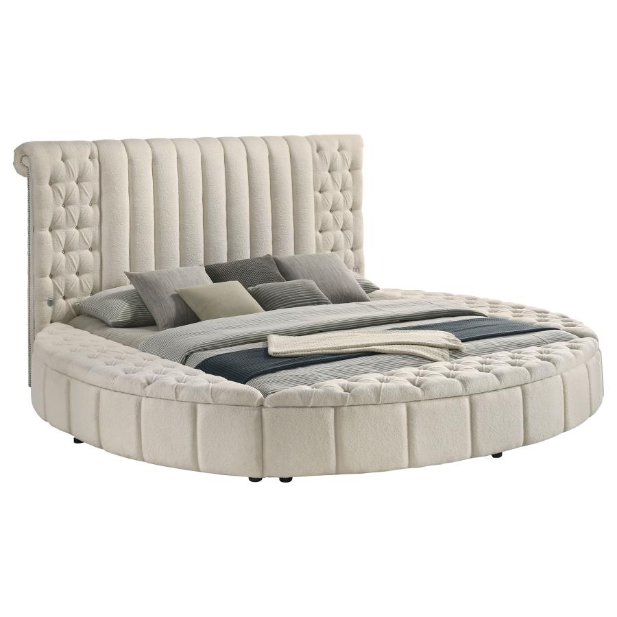 Sonya Upholstered Eastern King Round Storage Bed Ivory-3