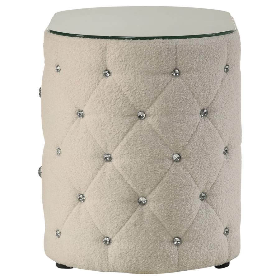 Sonya 2-drawer Upholstered Nightstand Bedside Table Ivory-zoom-5