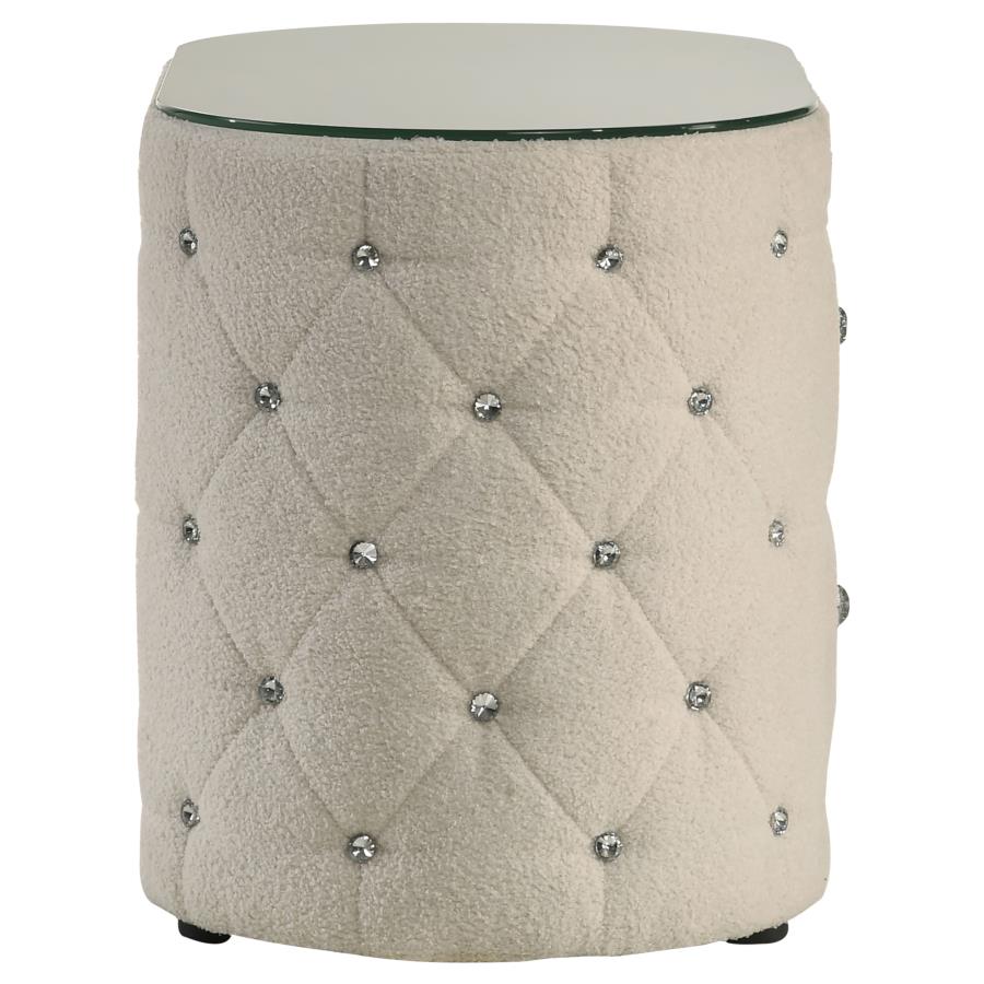 Sonya 2-drawer Upholstered Nightstand Bedside Table Ivory-zoom-9
