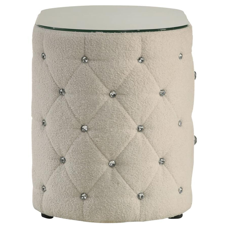 Sonya 2-drawer Upholstered Nightstand Bedside Table Ivory-zoom-
