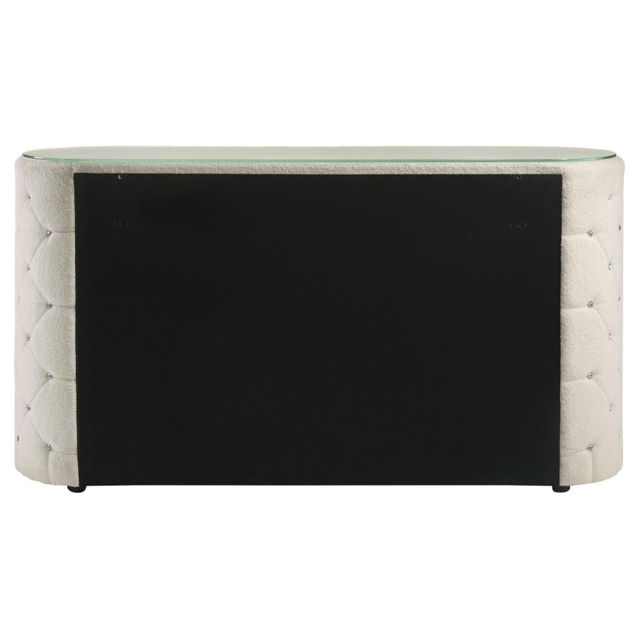 Sonya 6-drawer Upholstered Bedroom Dresser Ivory-zoom-7