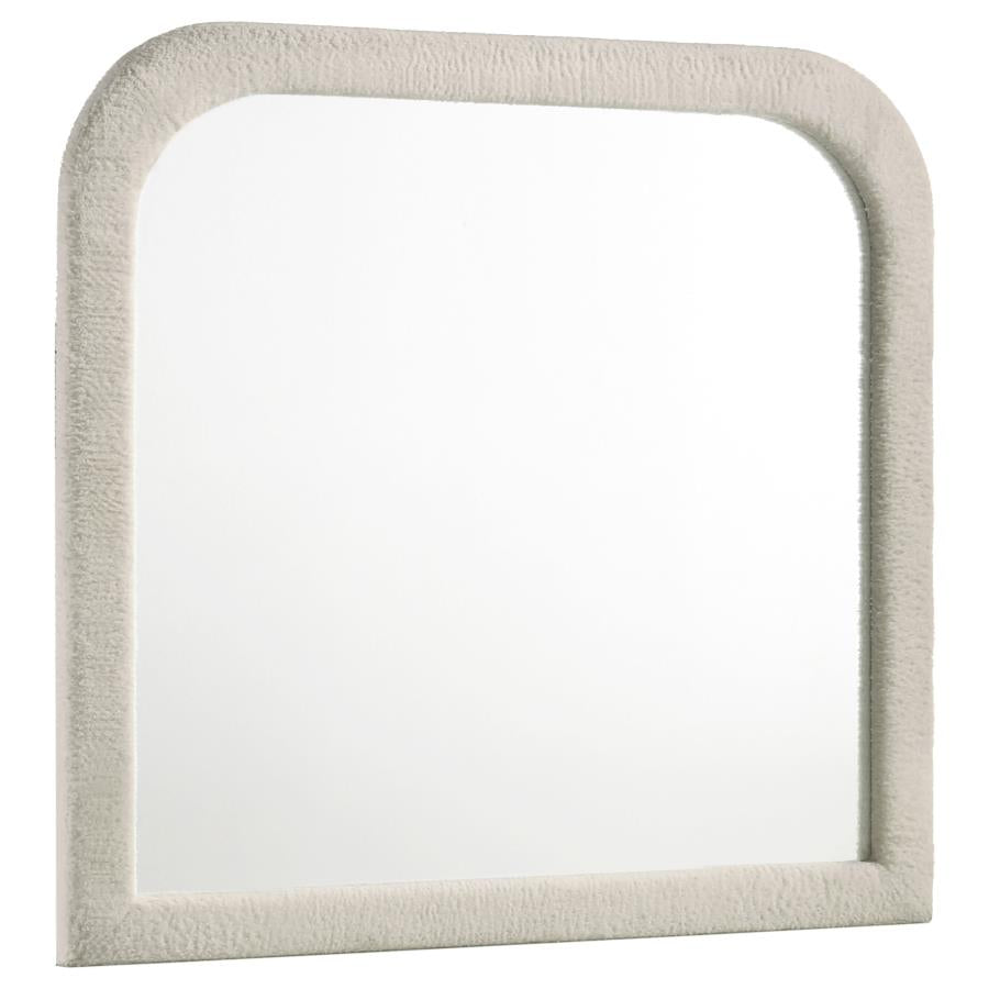 Sonya Upholstered Bedroom Dresser Mirror Ivory-zoom-1