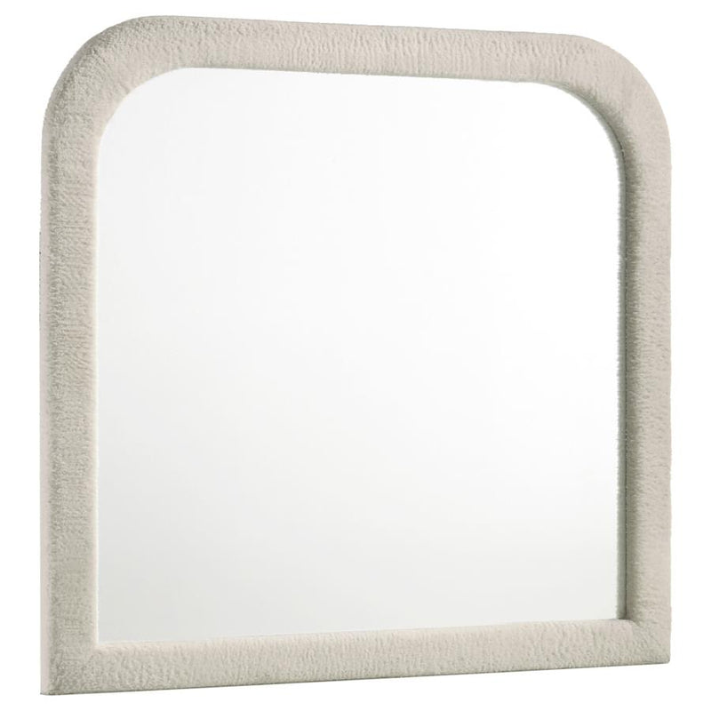 Sonya Upholstered Bedroom Dresser Mirror Ivory-zoom-
