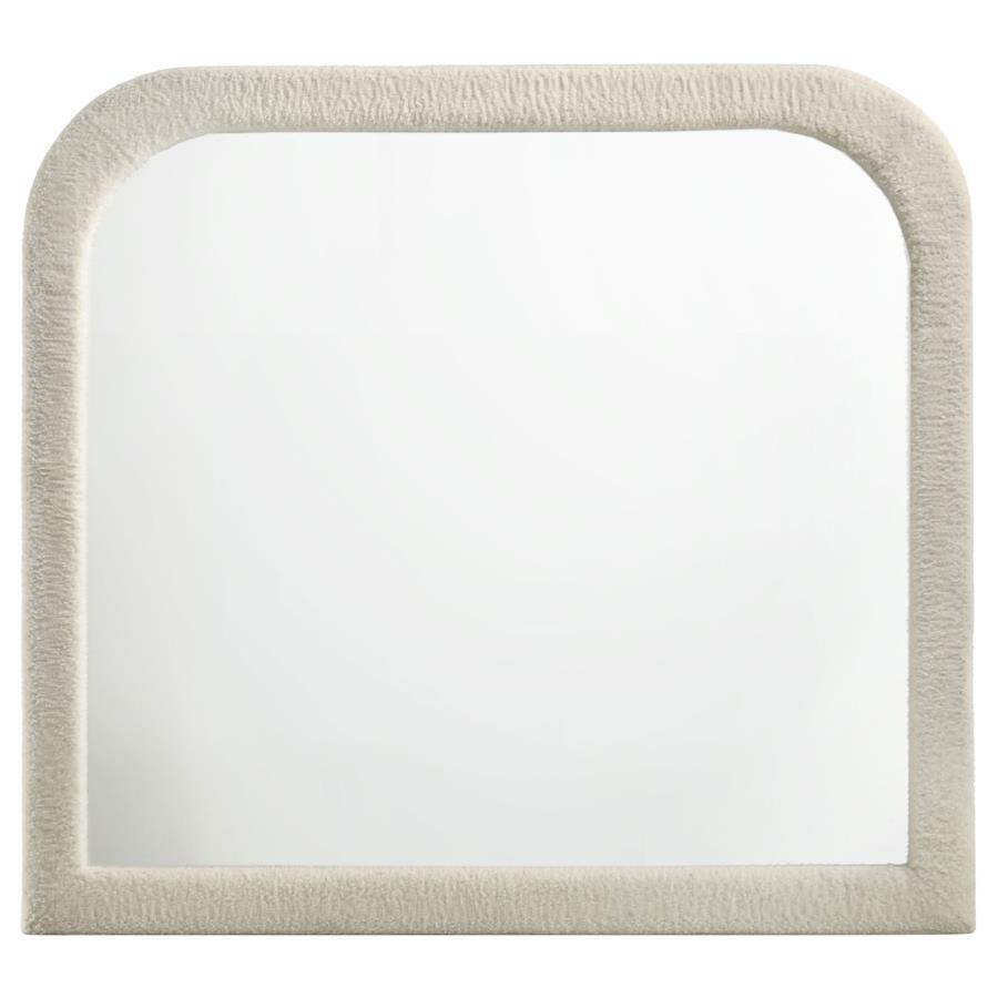Sonya Upholstered Bedroom Dresser Mirror Ivory-zoom-3