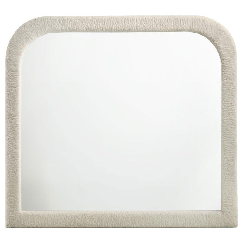 Sonya Upholstered Bedroom Dresser Mirror Ivory-zoom-