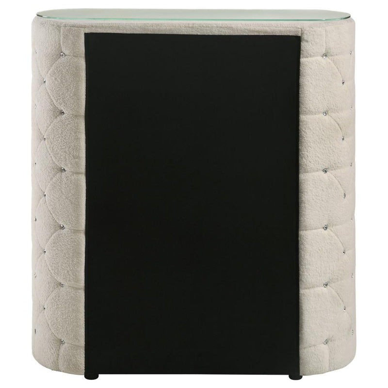 Sonya 5-drawer Upholstered Bedroom Chest of Drawers Ivory-zoom-
