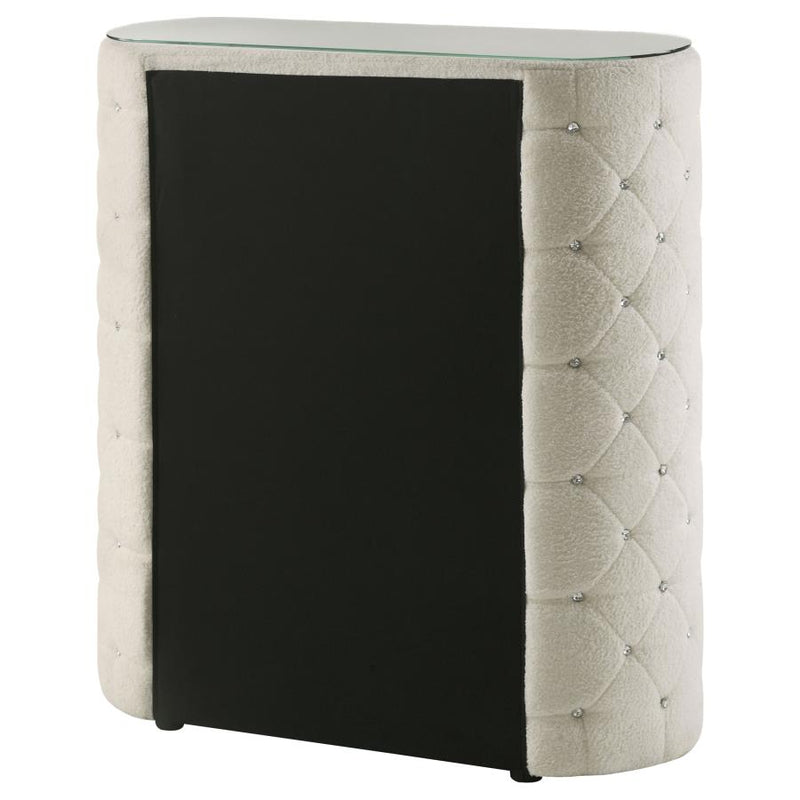 Sonya 5-drawer Upholstered Bedroom Chest of Drawers Ivory-zoom-