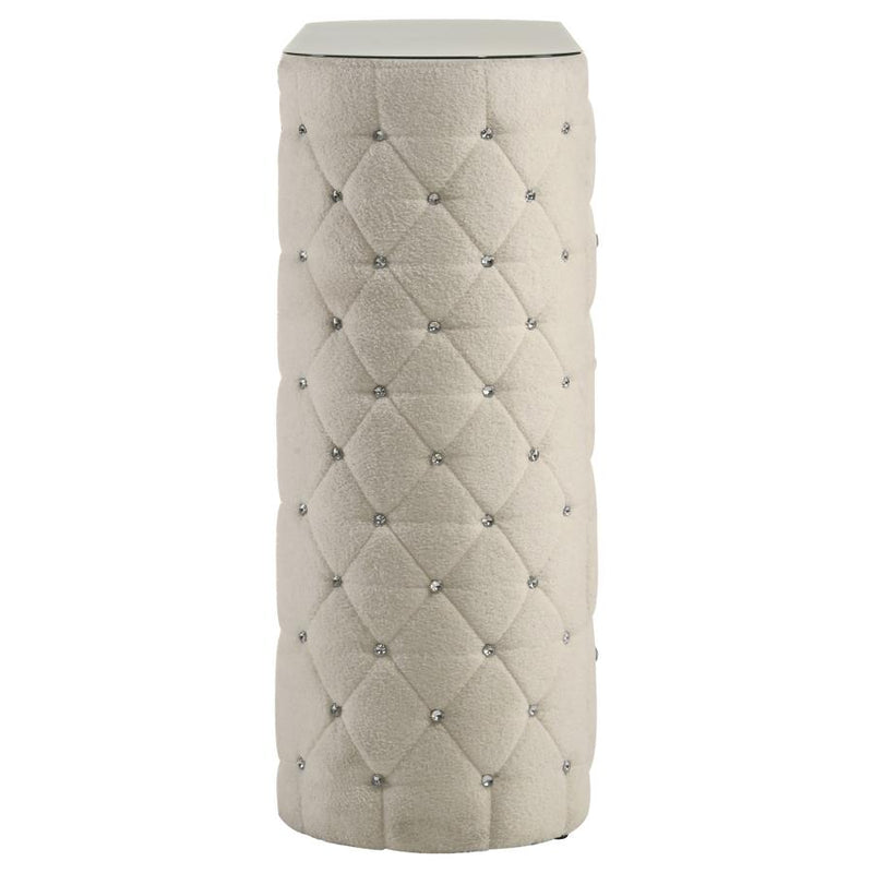 Sonya 5-drawer Upholstered Bedroom Chest of Drawers Ivory-zoom-