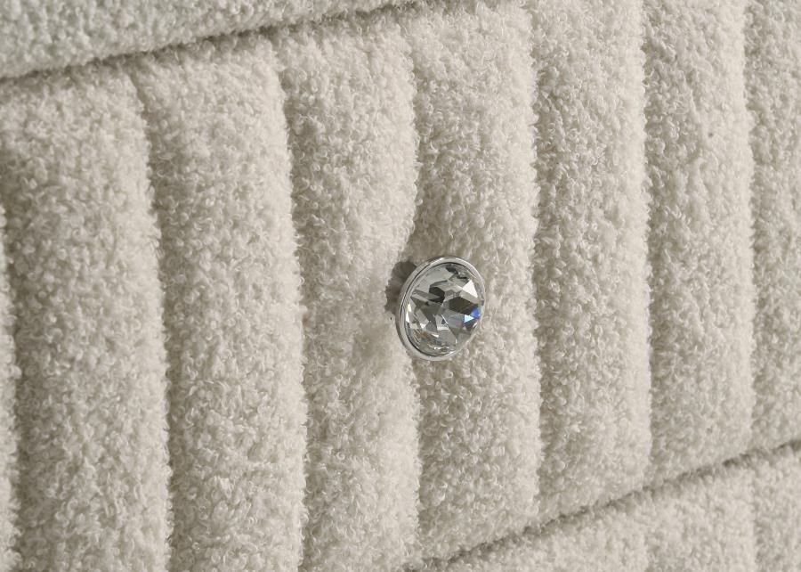 Sonya 5-drawer Upholstered Bedroom Chest of Drawers Ivory-10
