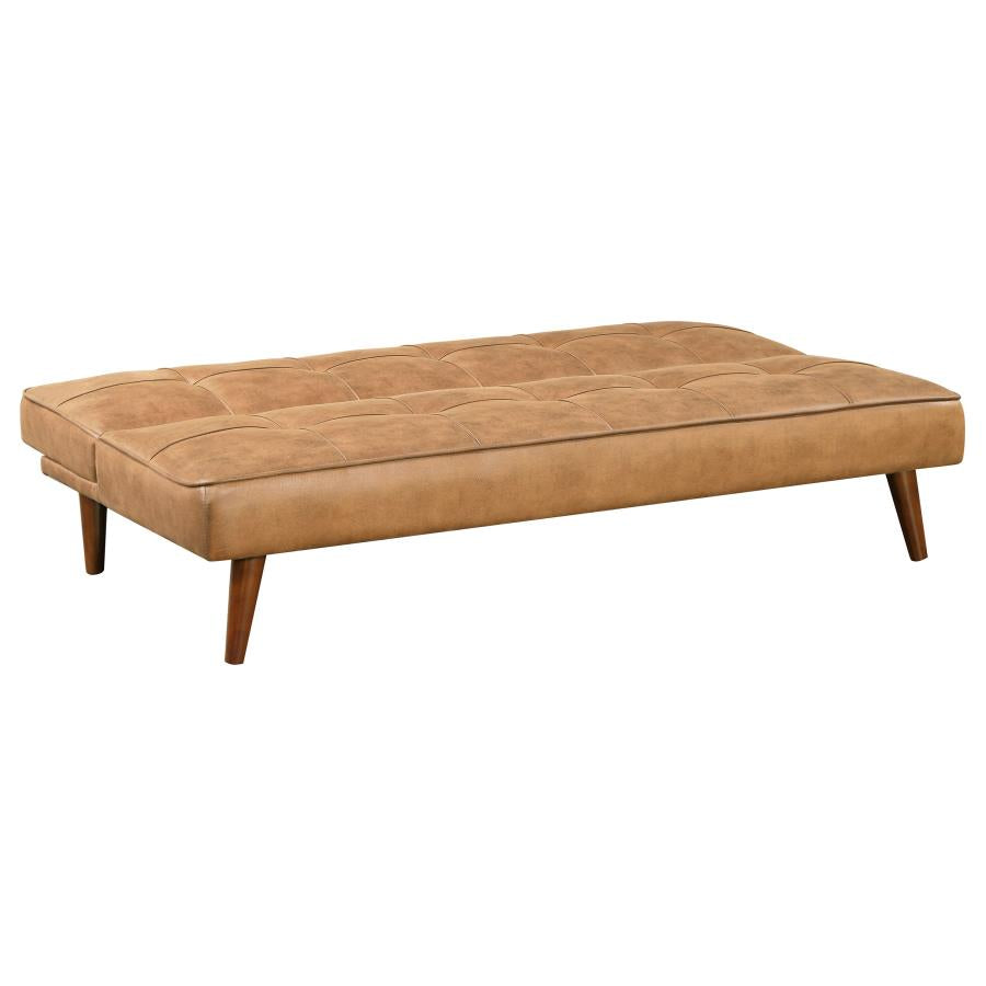Jenson Upholstered Tufted Convertible Sofa Bed Saddle Brown-4