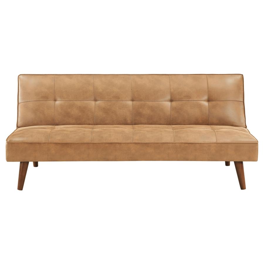 Jenson Upholstered Tufted Convertible Sofa Bed Saddle Brown-zoom-5