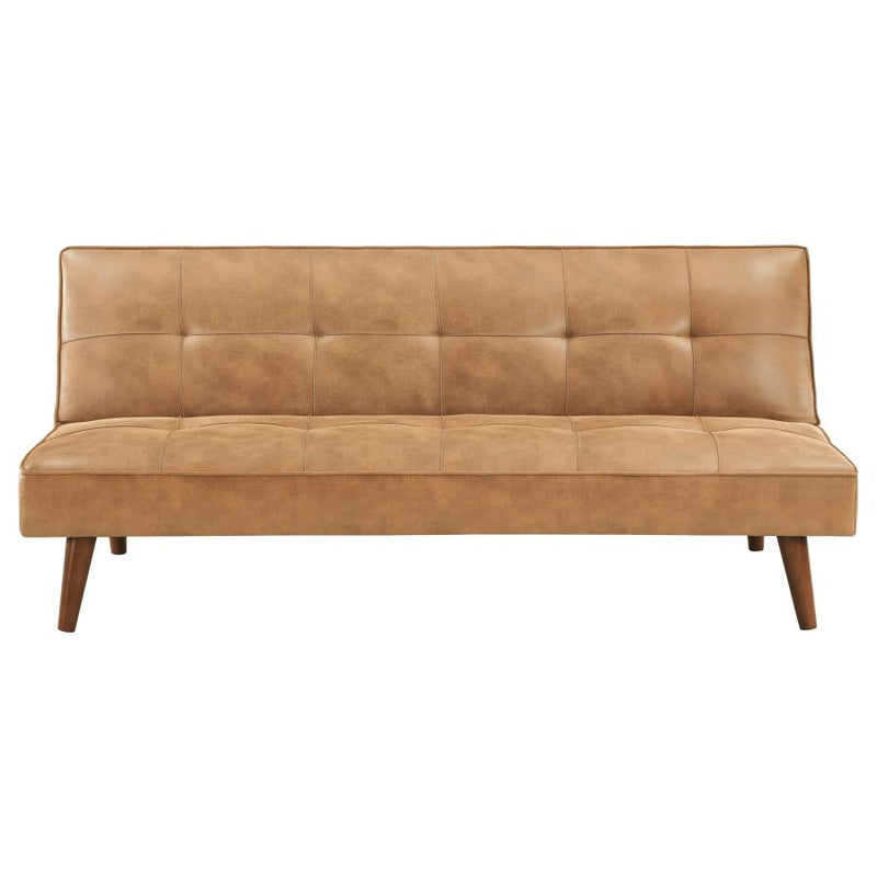 Jenson Upholstered Tufted Convertible Sofa Bed Saddle Brown-zoom-