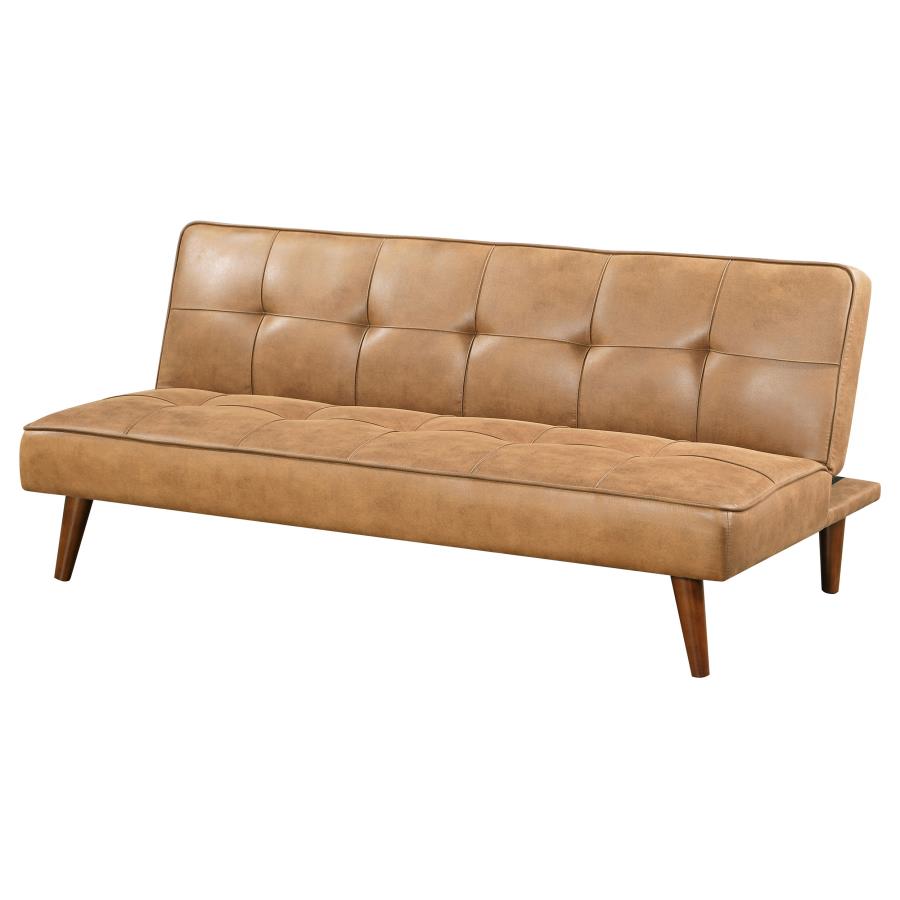 Jenson Upholstered Tufted Convertible Sofa Bed Saddle Brown-zoom-6
