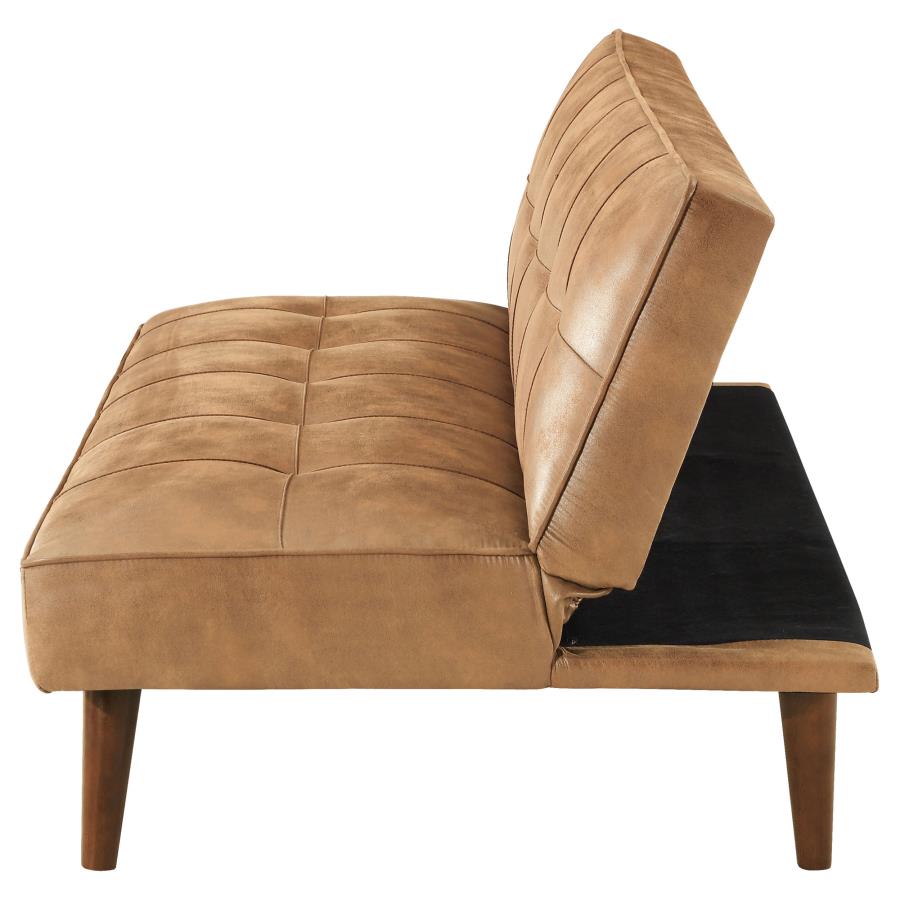 Jenson Upholstered Tufted Convertible Sofa Bed Saddle Brown-zoom-7