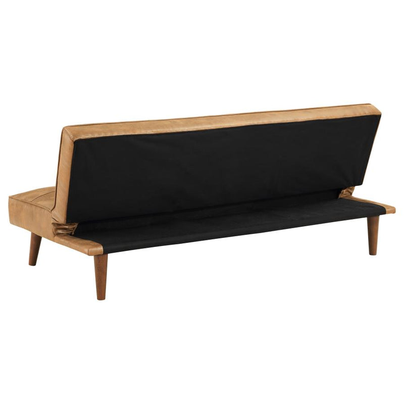Jenson Upholstered Tufted Convertible Sofa Bed Saddle Brown-zoom-