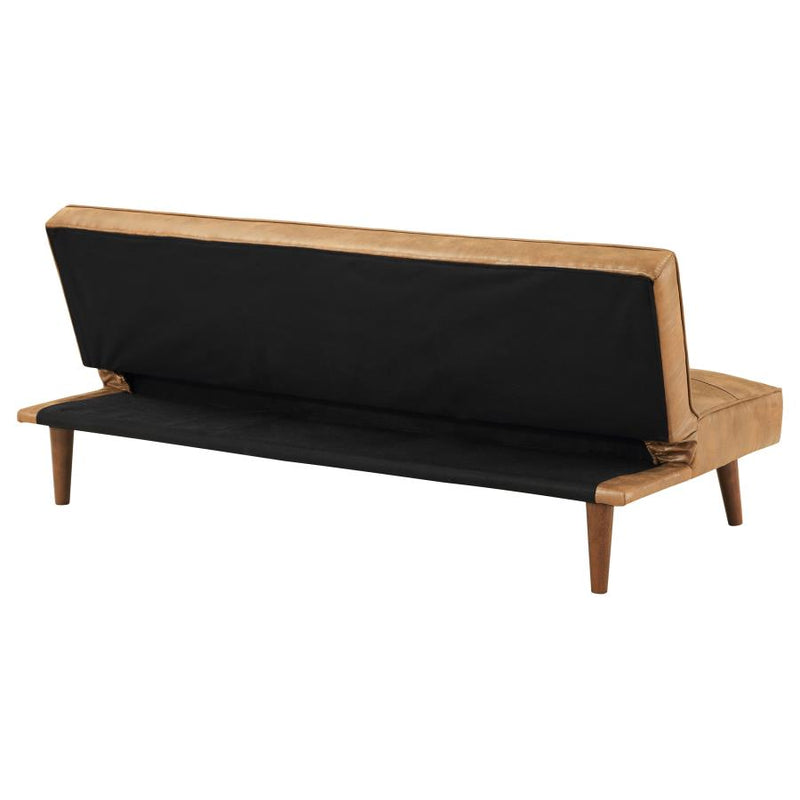 Jenson Upholstered Tufted Convertible Sofa Bed Saddle Brown-zoom-