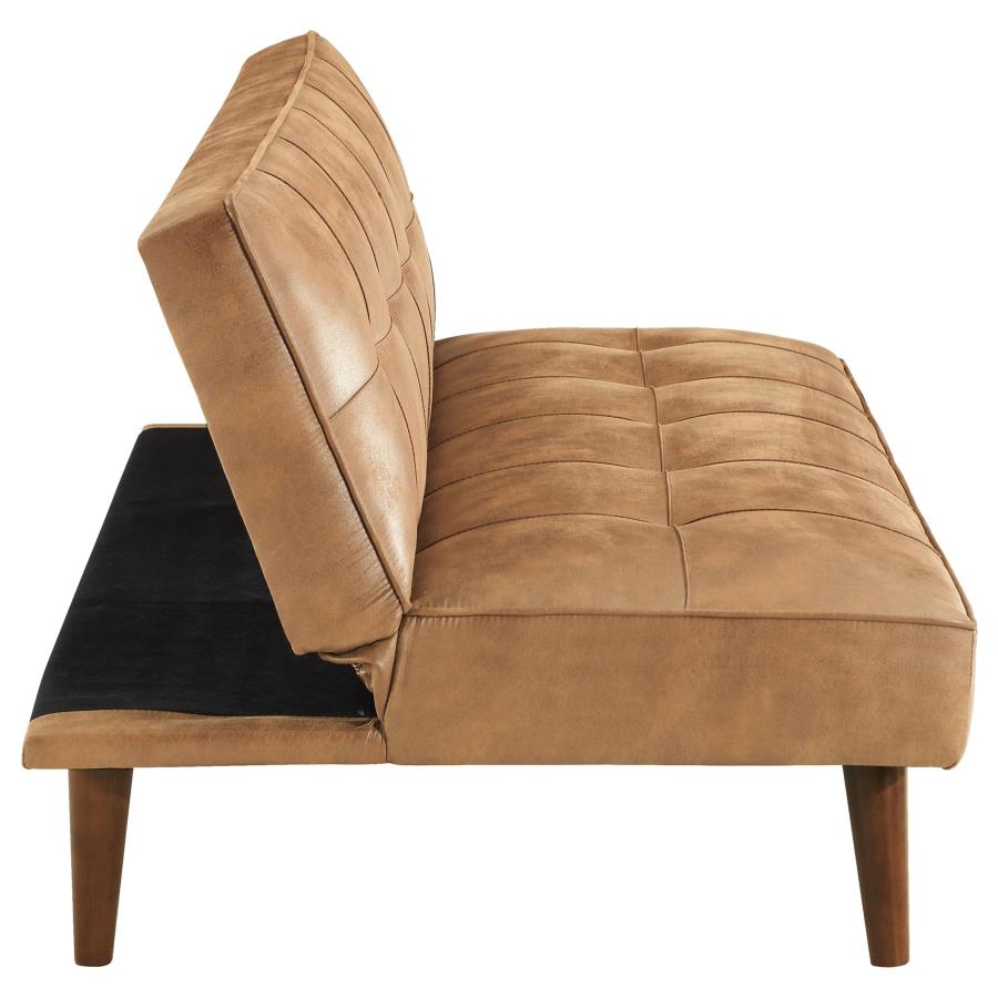 Jenson Upholstered Tufted Convertible Sofa Bed Saddle Brown-10