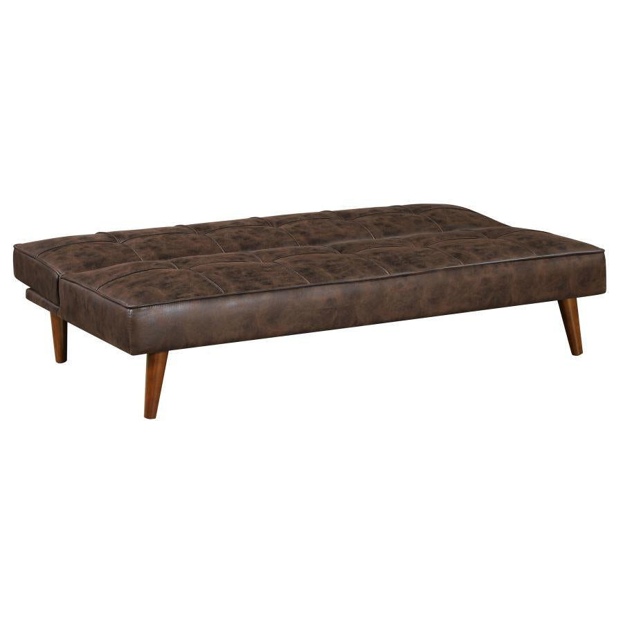 Jenson Upholstered Tufted Convertible Sofa Bed Dark Coffee-zoom-4