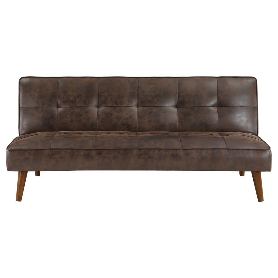 Jenson Upholstered Tufted Convertible Sofa Bed Dark Coffee-zoom-5