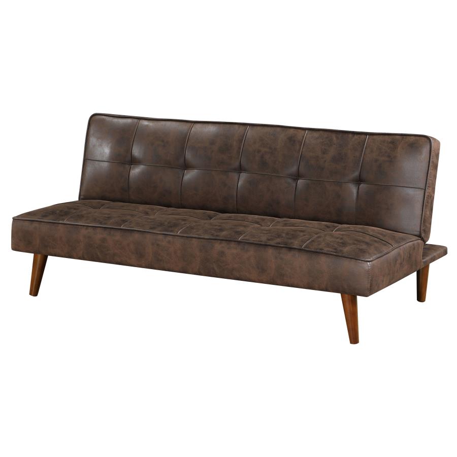 Jenson Upholstered Tufted Convertible Sofa Bed Dark Coffee-zoom-6