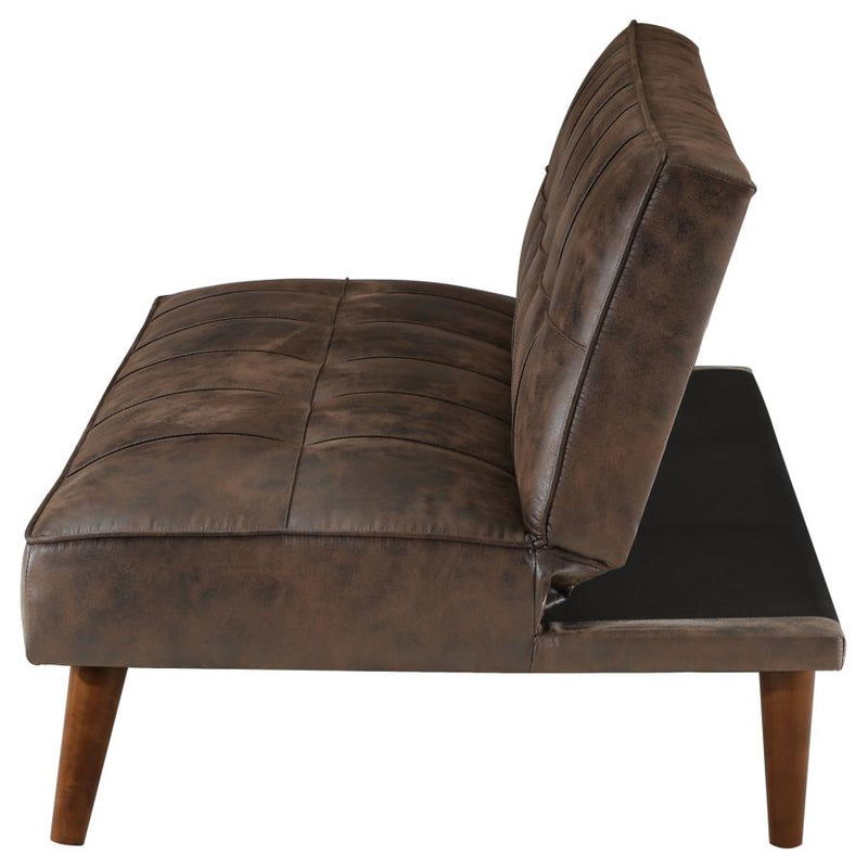 Jenson Upholstered Tufted Convertible Sofa Bed Dark Coffee-zoom-