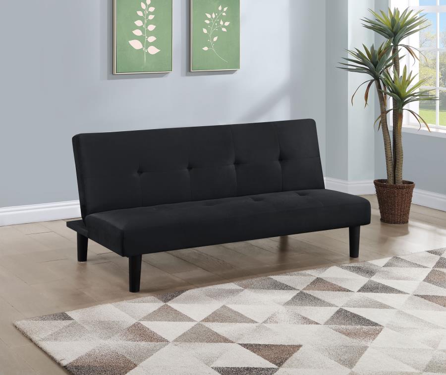 Stanford Upholstered Tufted Convertible Sofa Bed Black-2