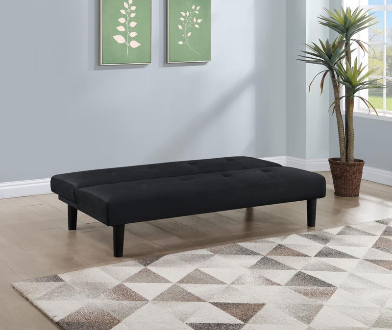 Stanford Upholstered Tufted Convertible Sofa Bed Black-zoom-