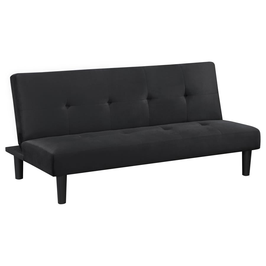 Stanford Upholstered Tufted Convertible Sofa Bed Black-zoom-1