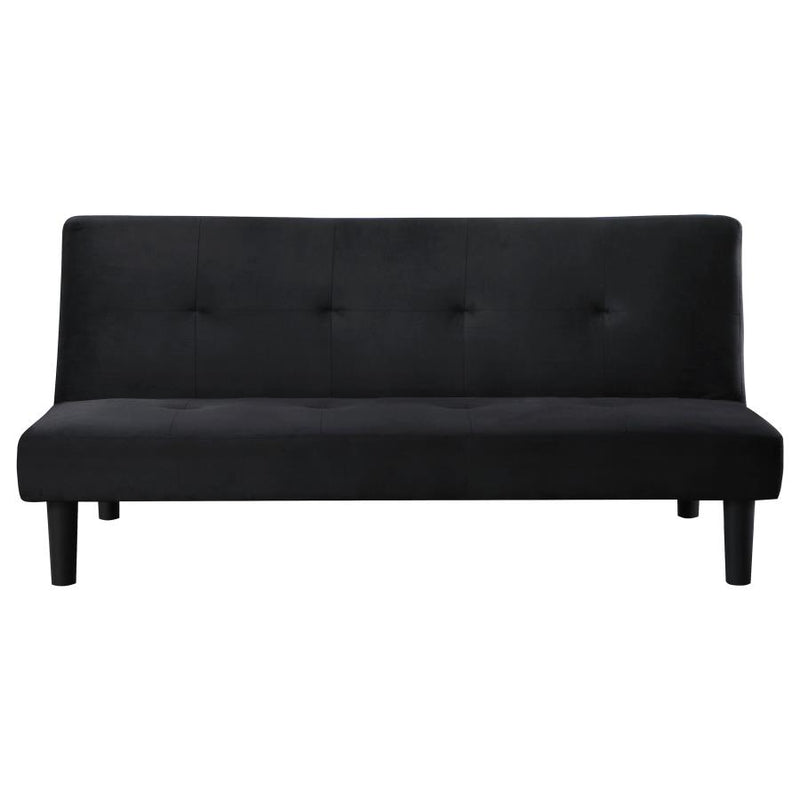 Stanford Upholstered Tufted Convertible Sofa Bed Black-zoom-