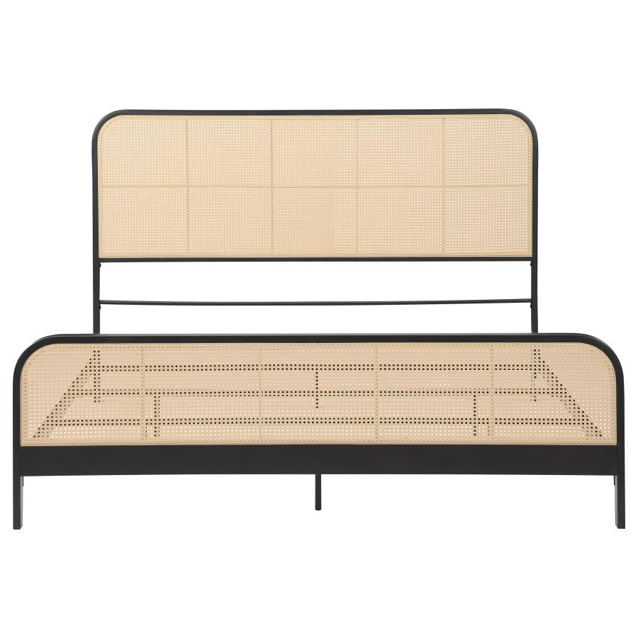 Lanewood Open Cane Webbing Metal Eastern King Bed Black-zoom-3