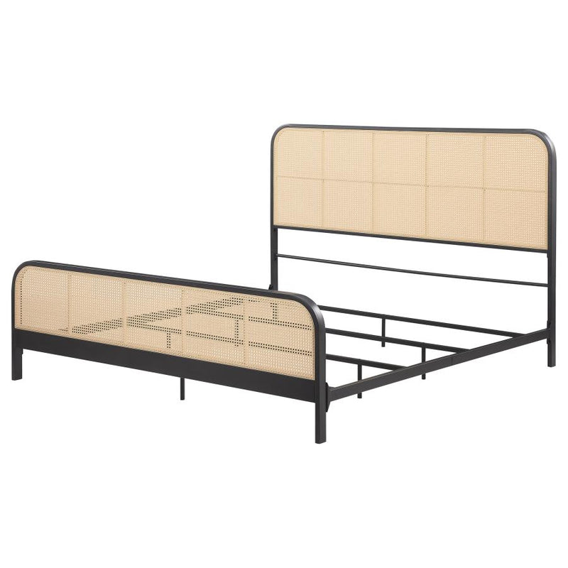 Lanewood Open Cane Webbing Metal Eastern King Bed Black-zoom-