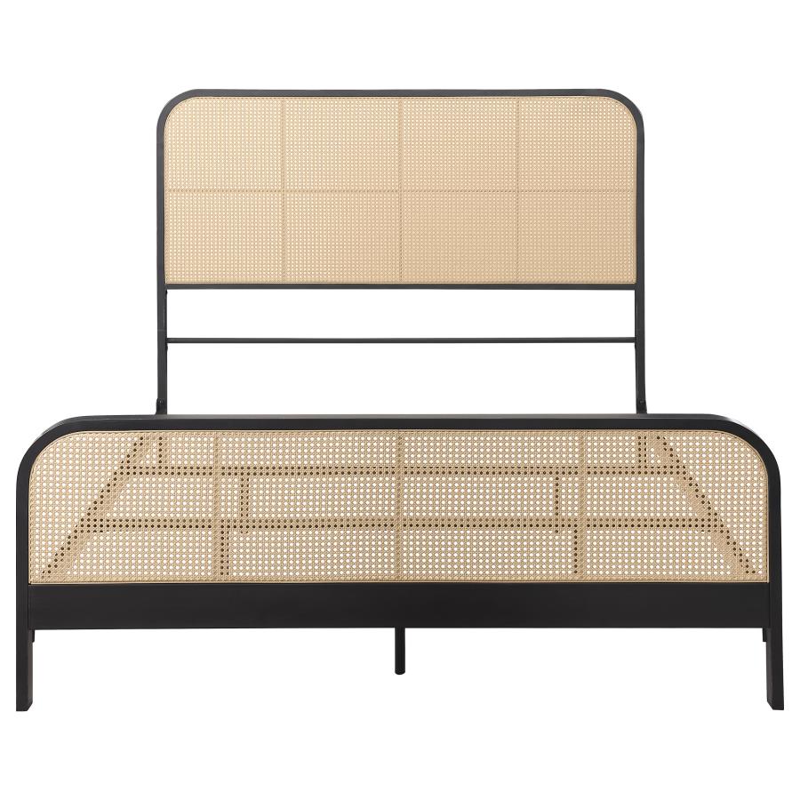 Lanewood Open Cane Webbing Metal Queen Bed Black-zoom-3