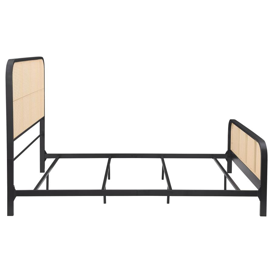 Lanewood Open Cane Webbing Metal Queen Bed Black-zoom-8