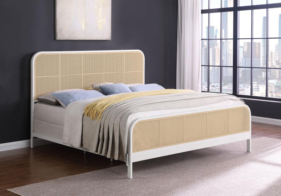Lanewood Open Cane Webbing Metal Eastern King Bed White-2