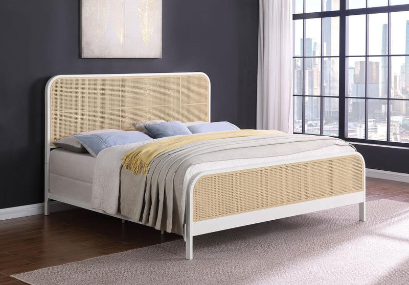 Lanewood Open Cane Webbing Metal Eastern King Bed White-zoom-