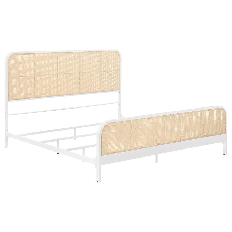 Lanewood Open Cane Webbing Metal Eastern King Bed White-1