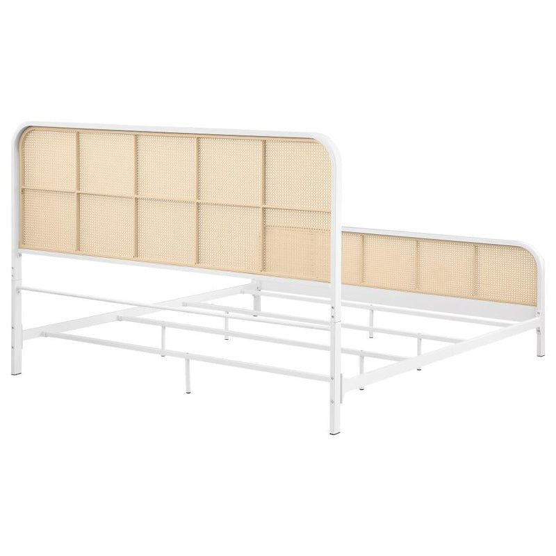 Lanewood Open Cane Webbing Metal Eastern King Bed White-zoom-