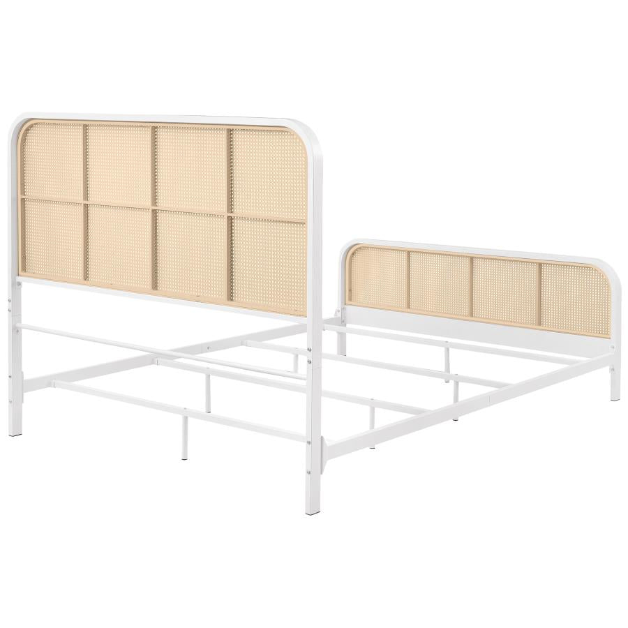 Lanewood Open Cane Webbing Metal Queen Bed White-7