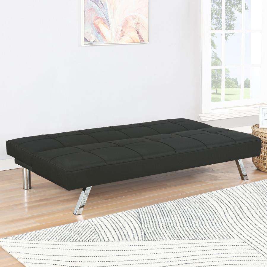 Joel Upholstered Tufted Convertible Sofa Bed Black-3