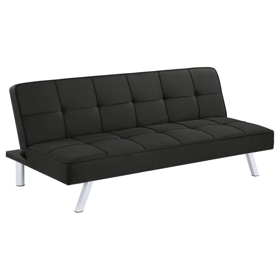 Joel Upholstered Tufted Convertible Sofa Bed Black-1