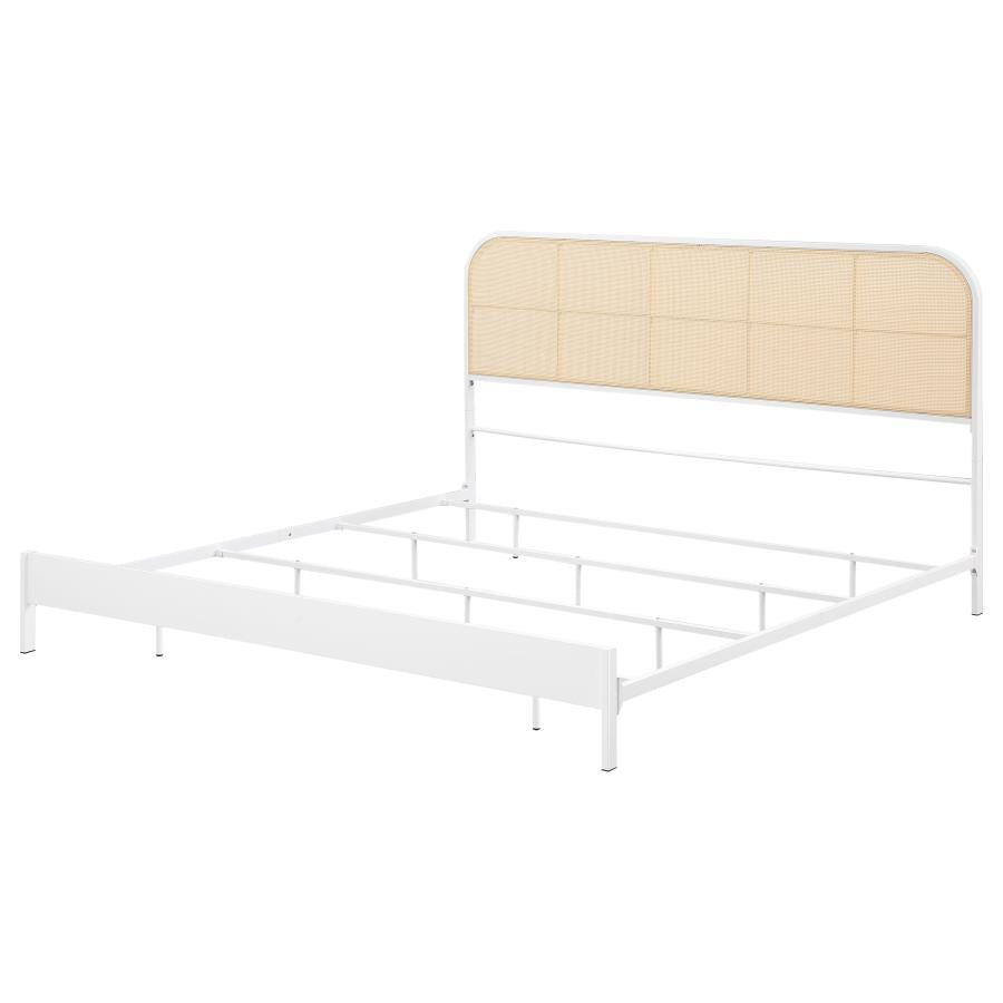 Amherst Radio Weave Rattan Metal Eastern King Bed White-zoom-4