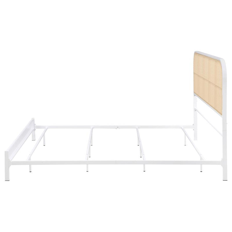 Amherst Radio Weave Rattan Metal Eastern King Bed White-zoom-
