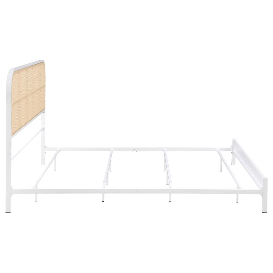Amherst Radio Weave Rattan Metal Eastern King Bed White-8