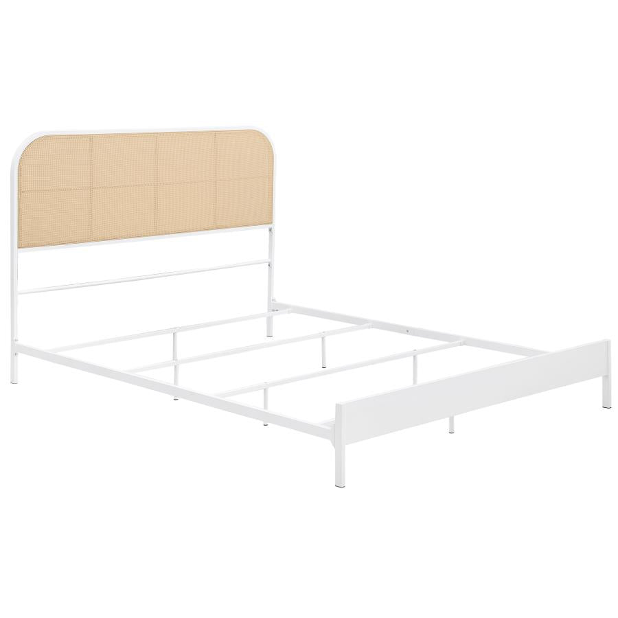 Amherst Radio Weave Rattan Metal Queen Bed White-zoom-1