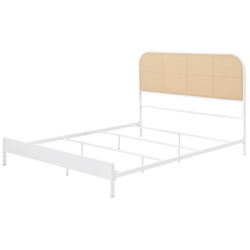 Amherst Radio Weave Rattan Metal Queen Bed White-zoom-