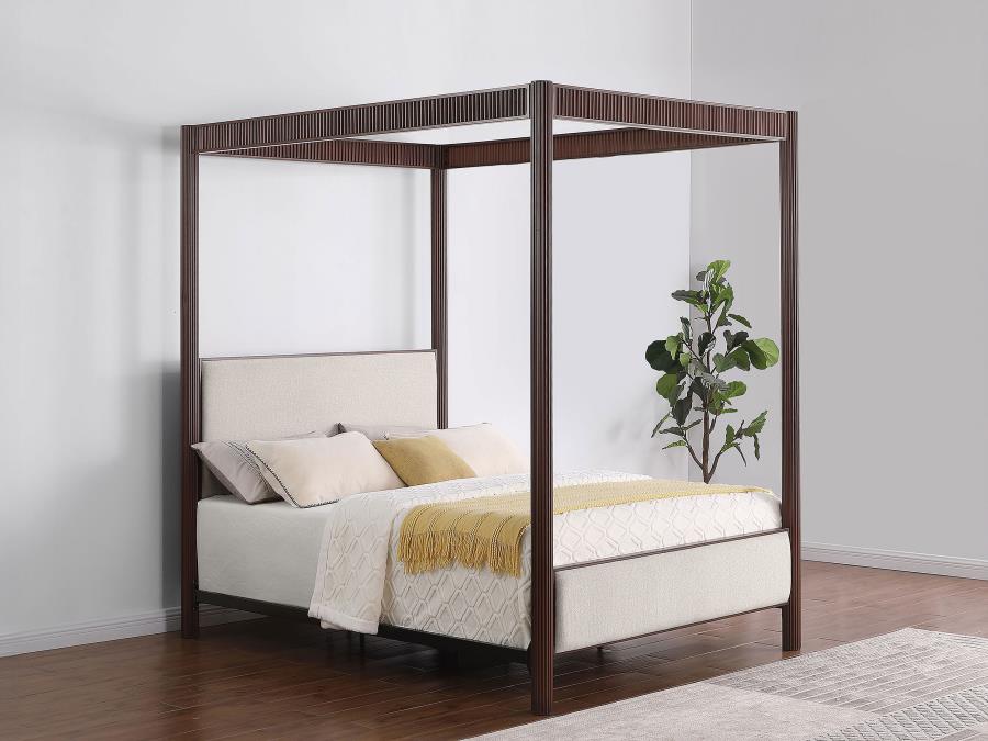 Zimmerlee 89-inch Metal Eastern King Canopy Bed Rust Brown-zoom-2