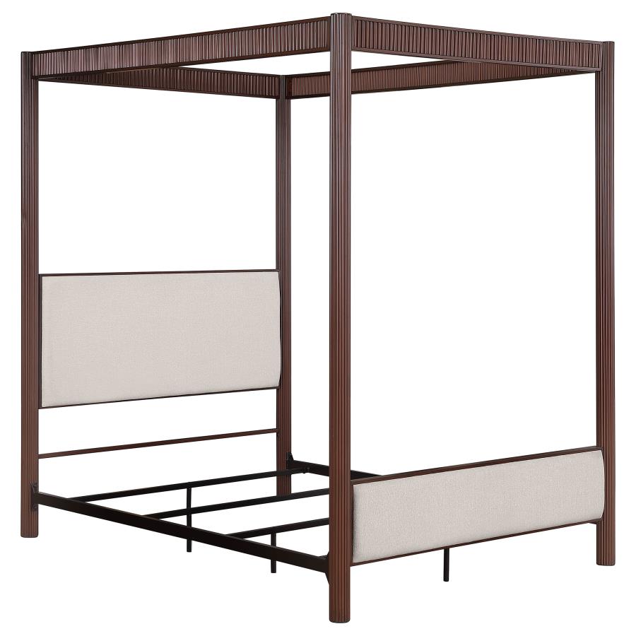 Zimmerlee 89-inch Metal Eastern King Canopy Bed Rust Brown-1